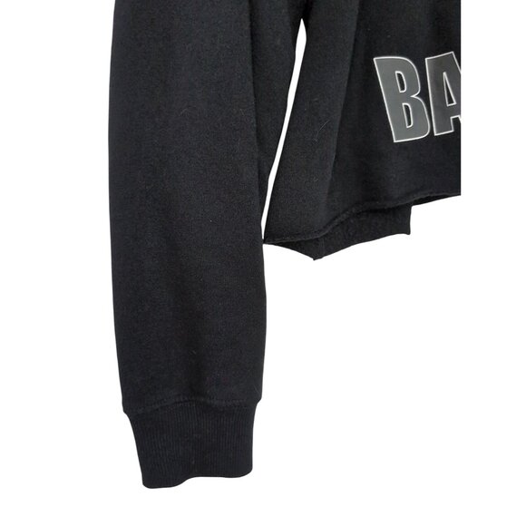 Hybrid Apparel Chicago Bulls Cropped Hoodie‎ Womens L Black Basketball Athletic - Picture 4 of 7